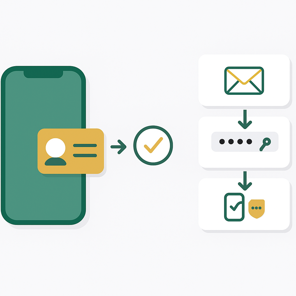 Sammenligning af MitID login og internationalt login flow